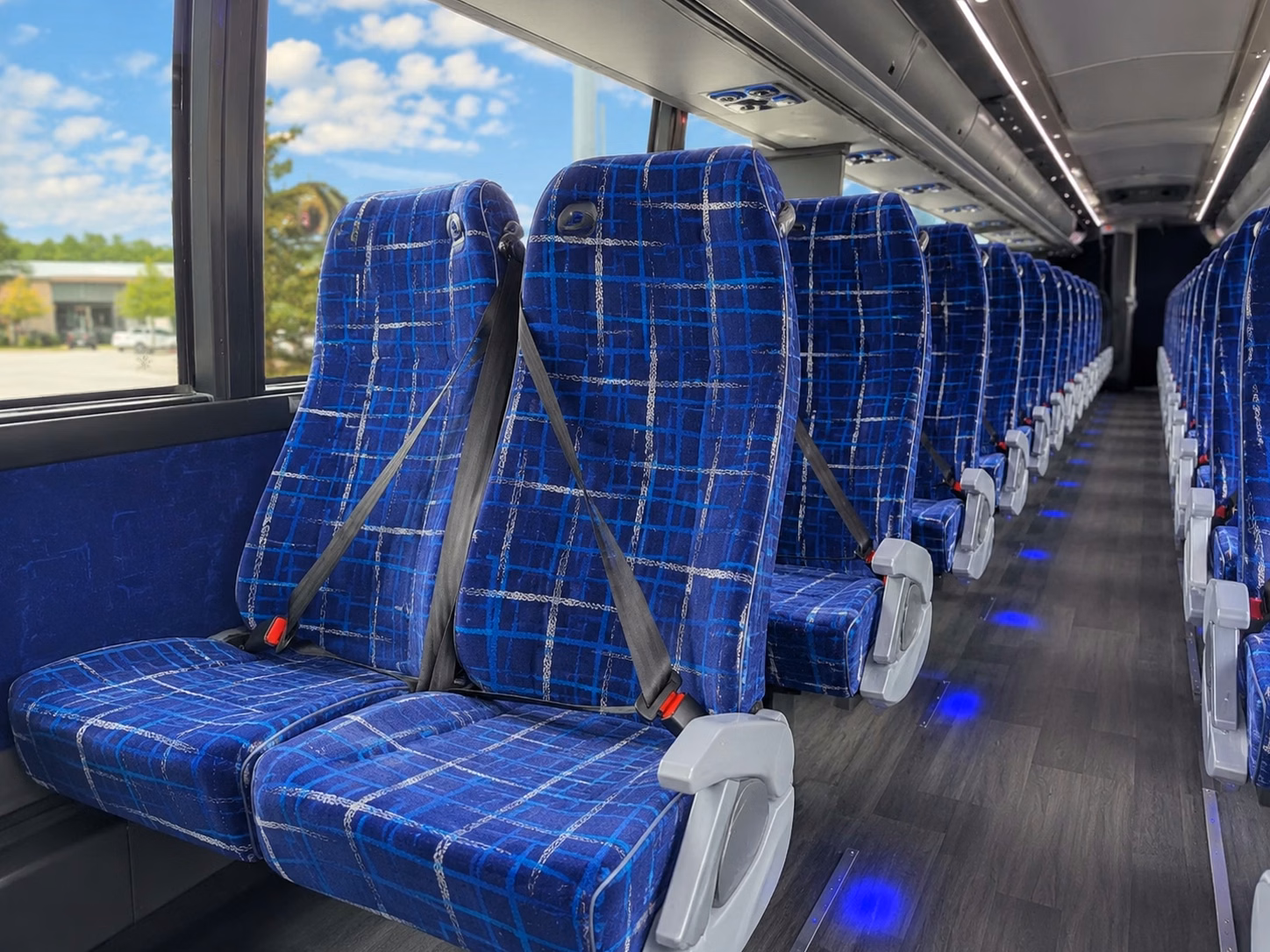 56 passenger charter bus inside